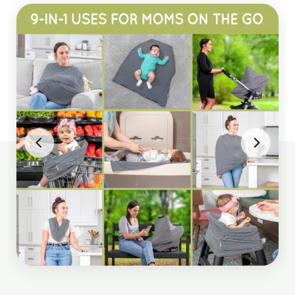 💗Wee Sprout Car Seat Cover, Nursing Cover, Infinity Scarf, Shopping Cart 🛒